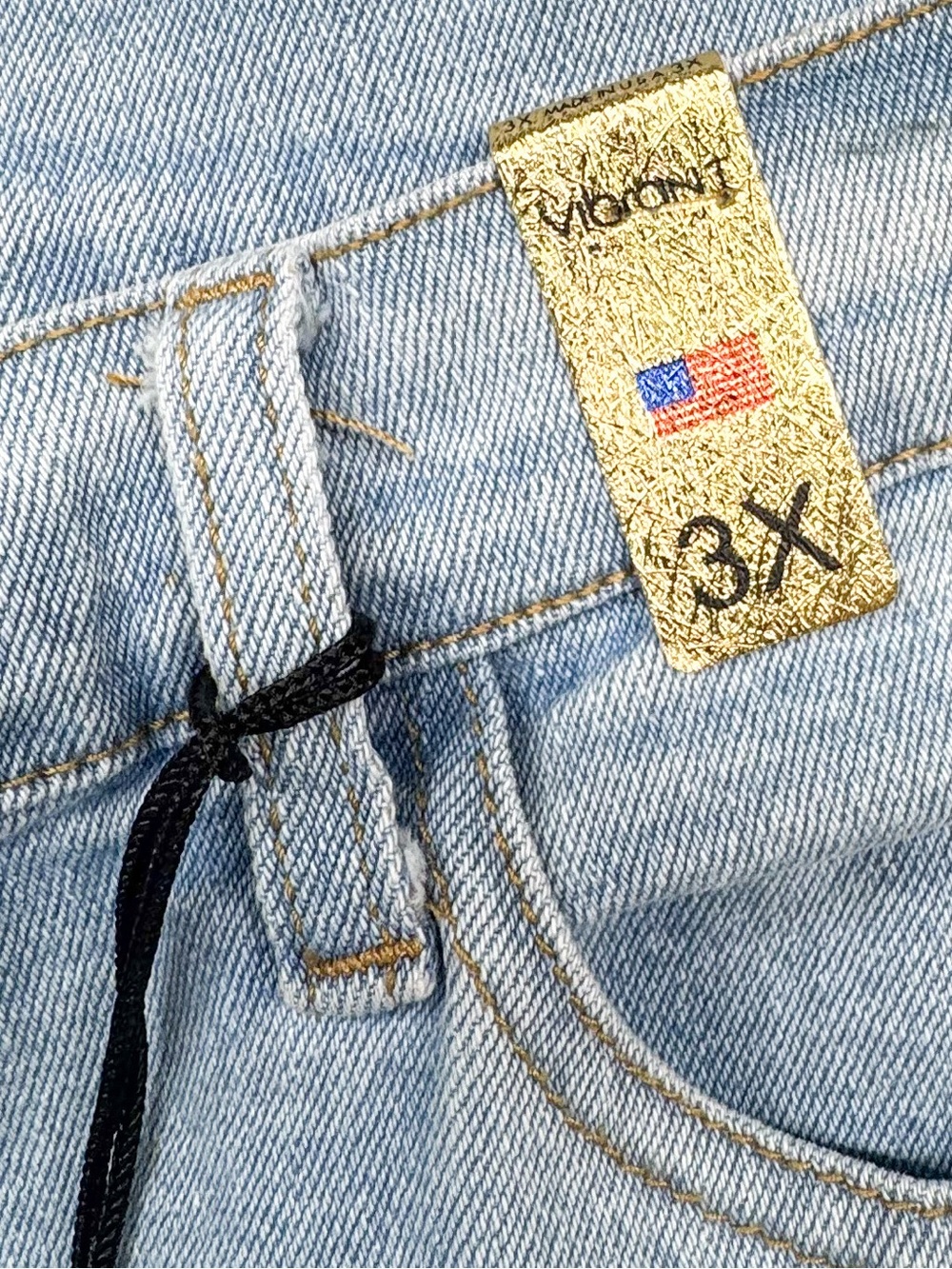 Vibrant M.I.U. 3X Light Wash Distressed Ripped Wide Leg Jeans NWT - Picture 13 of 16
